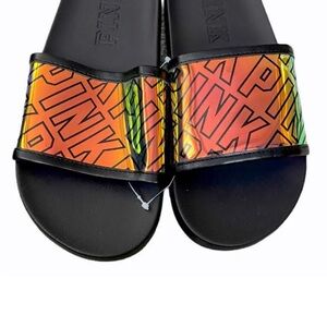 Victoria secret Iridescent Pink water shoes  Size large fits 9/10 GC